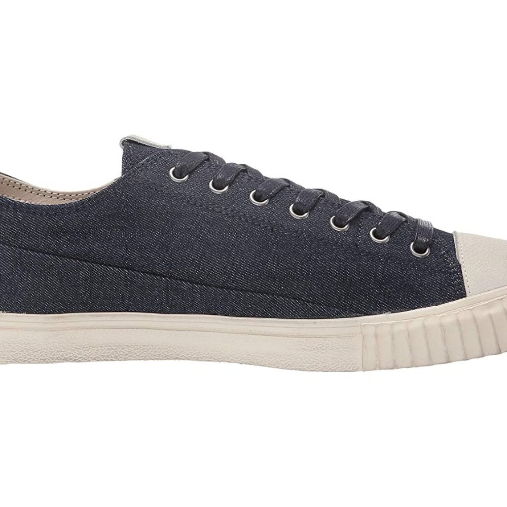 Vulcanized denim low top indigo shoes